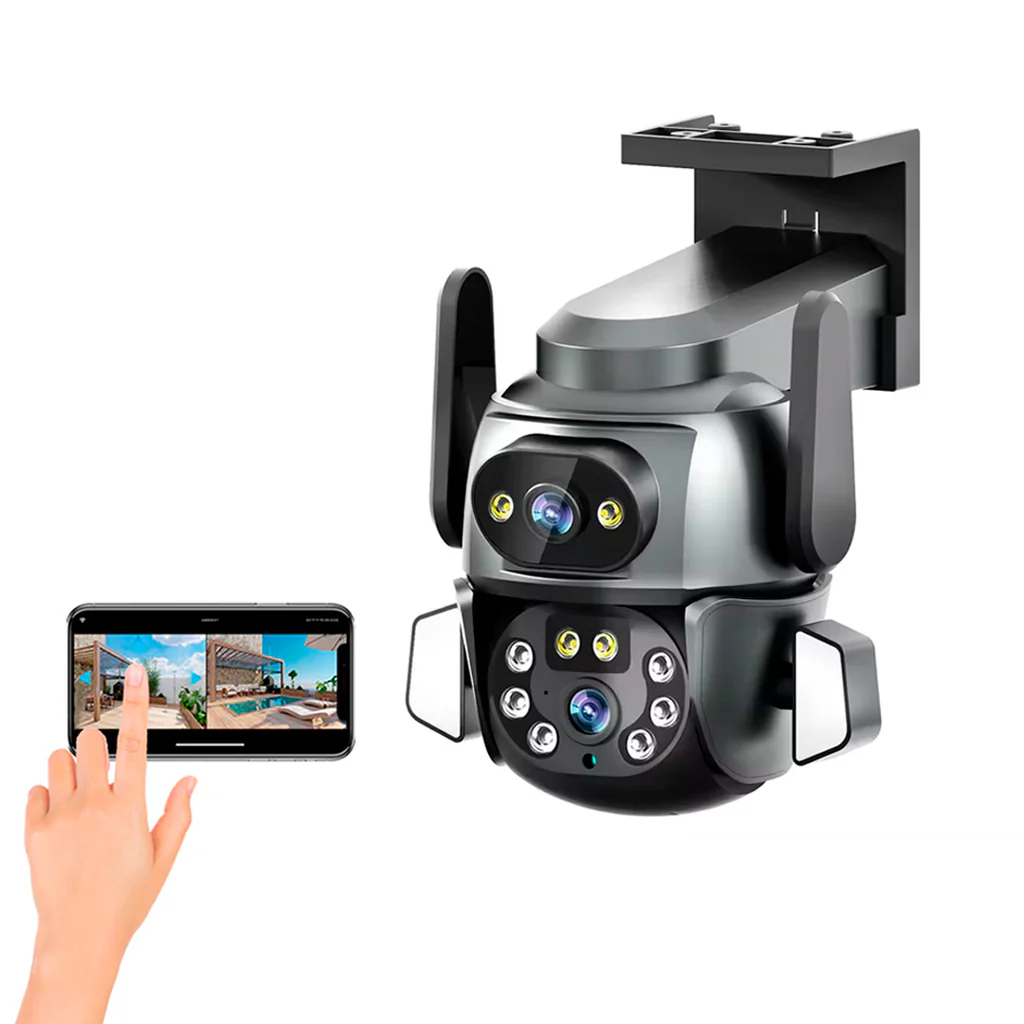 CAMARA SE SEGURIDAD DOBLE WIFI LENTE APP CARE CAM PRO CM-Q821A /360 GRADOS