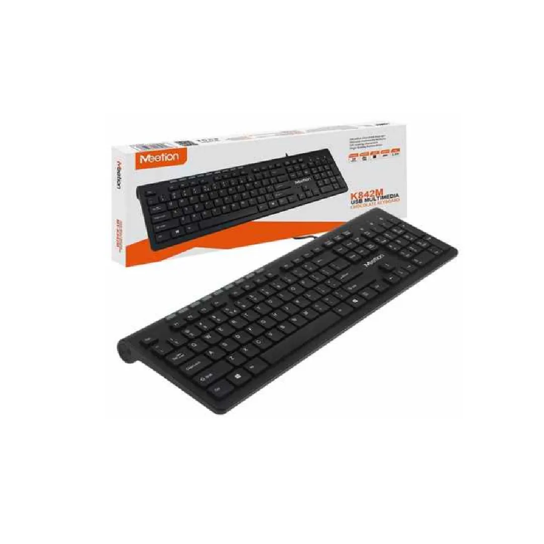 TECLADO MEETION ALAMBRICO / K842M MULTIMEDIA / USB / BLACK