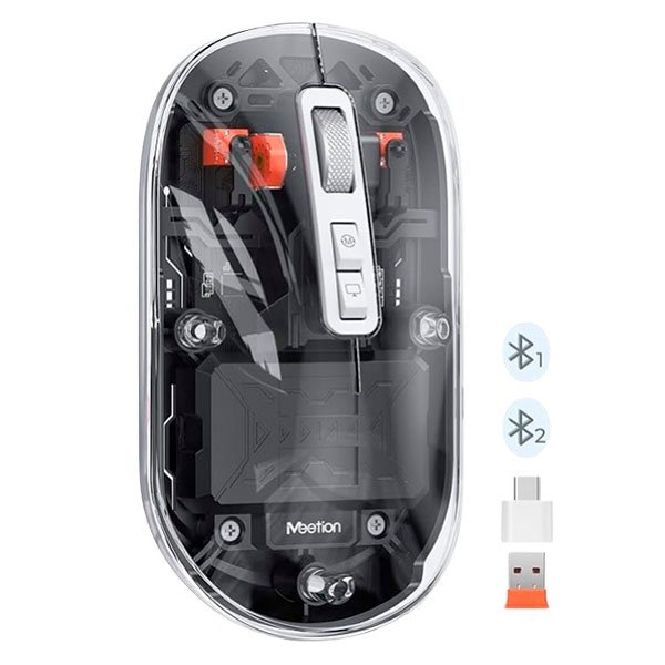 MOUSE WIRELESS MEETION / BTM005 / DUAL MODE / 2.4G Y BT / BLACK