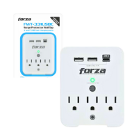 REGLETA DE PROTECCIÓN ELECTRICA FORZA FWT-331USBC / 3 TOMAS 2USB_A + 1USB_TYPEC/ SENSOR CON LUZ NOCTURNA
