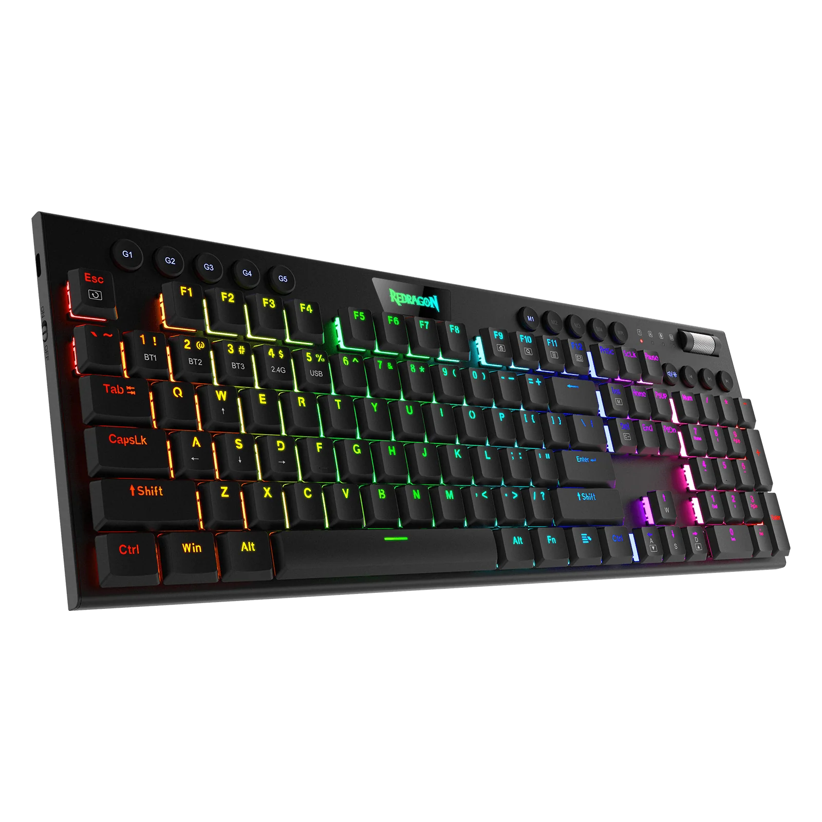 TECLADO GAMING REDRAGON HORUS / K618-RGB / MECANICO / SWITCH ROJO / BLACK