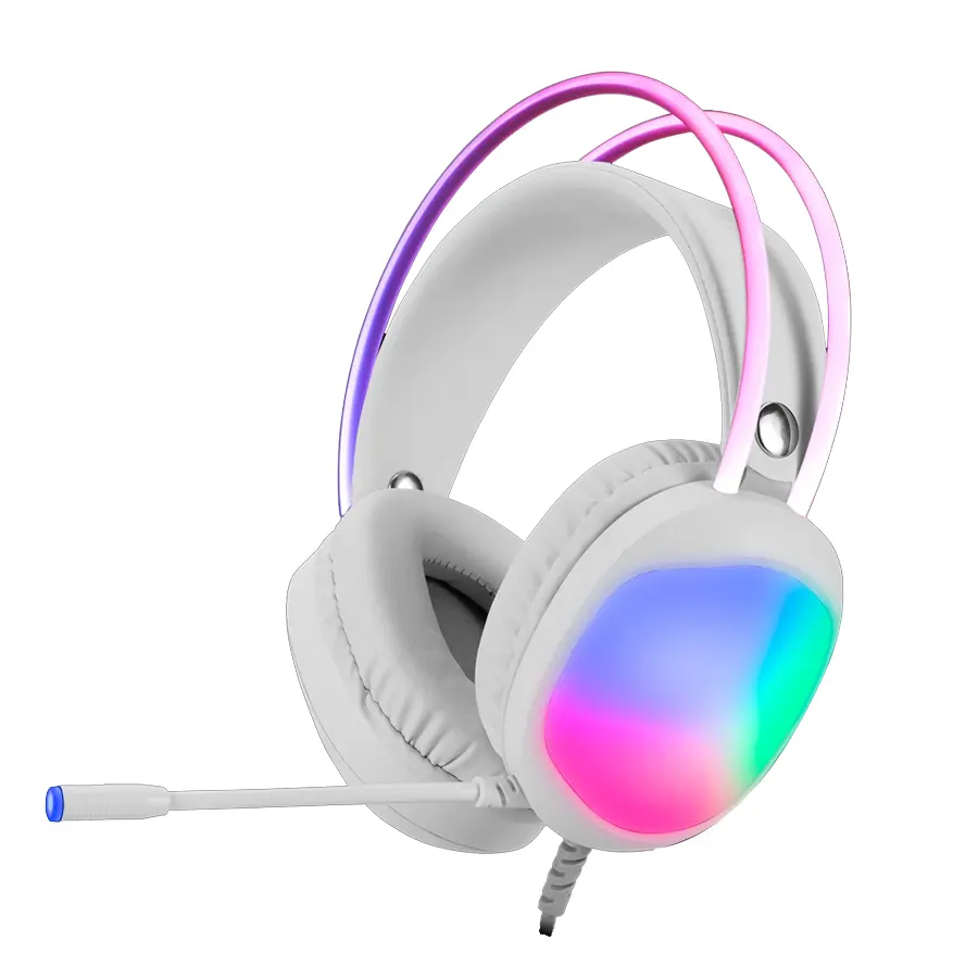 AUDIFONOS MARVO HG8959 / Iluminación RGB translúcidos en diadema y bocinas / Micrófono omnidireccional / Control de Volumen / 2*jack 3.5mm + USB(Luz LED)