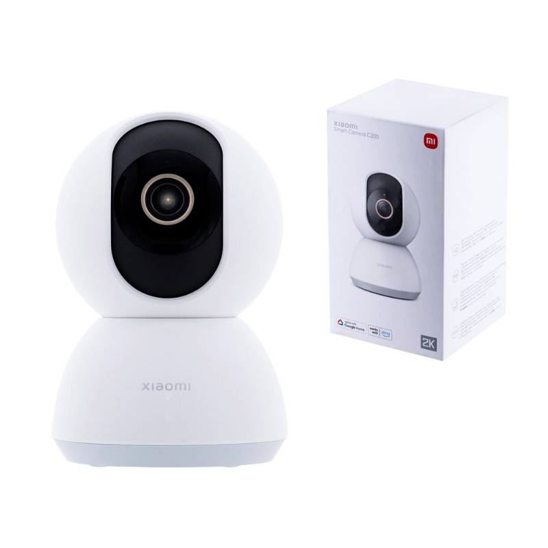 CAMARA DE SEGURIDAD XIAOMI C300 PARA INTERIOR / RESOLUCION 2K / VISION 360° / VISION NOCTURNA A COLOR / COMPATIBLE CON ALEXA – GOOGLE / WHITE