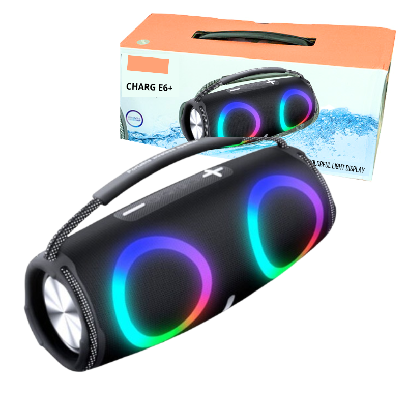 PARLANTE JBL CHARG E6+ / BLUETOOTH V5.1 / POTENCIA: 8W / LUZ LED RGB / RANURA: USB 2.0 – MICRO SD – RADIO FM – AUX 3.5MM / GENERICO / SN-369 / BLACK