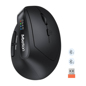 MOUSE ERGONOMICO MEETION BTM008 / WIRELESS / BLUETOOTH / BLACK