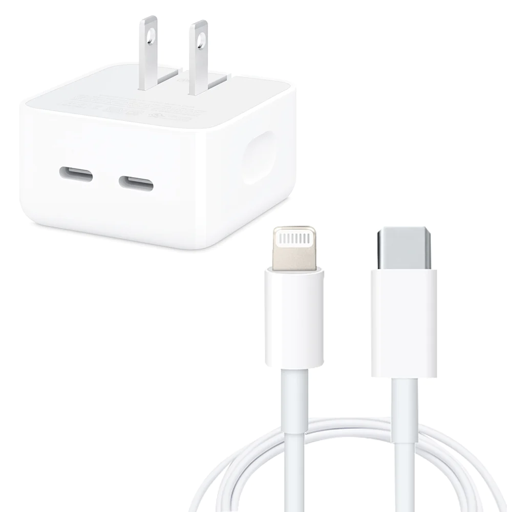 ADAPTADOR DE CORRIENTE APPLE CON CABLE LIGHTNING / DUAL USB-C / 50W