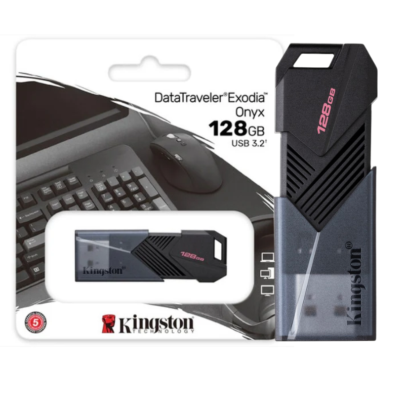 FLASH MEMORY KINGSTON EXODIA ONYX/ 128GB / USB 3.2 / BLACK