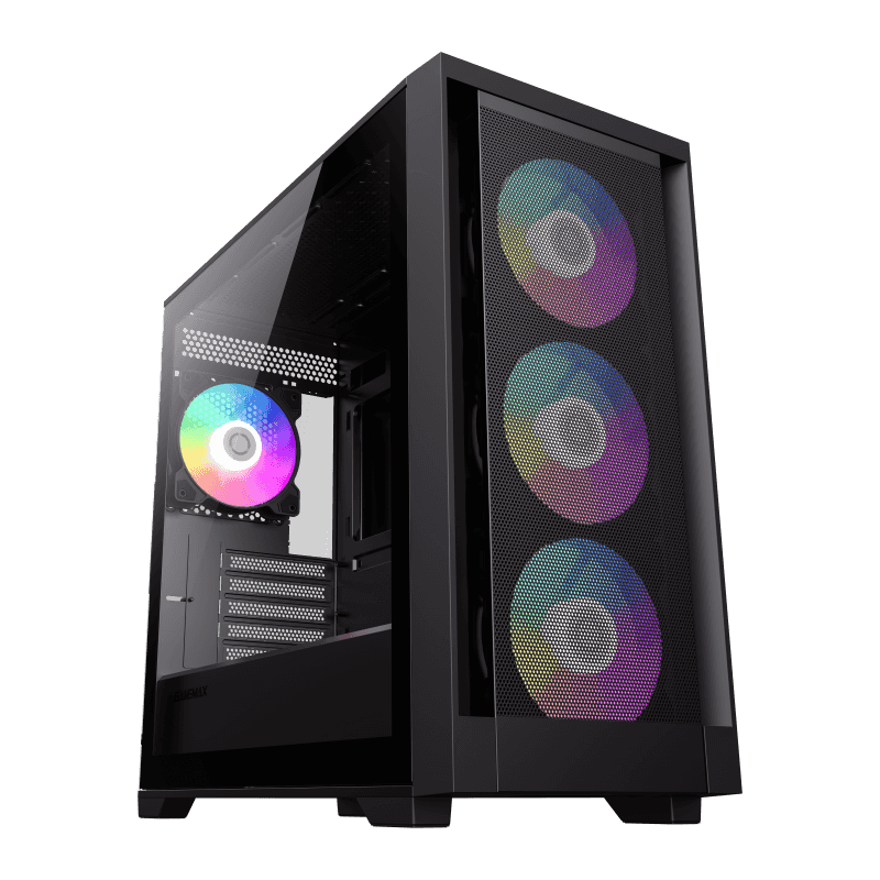 CASE GAMEMAX DEFENDER MB BLACK / 3 VENTILADORES ARGB DELANTEROS / 1 VENT POSTERIOR / VIDRIO TEMPLADO