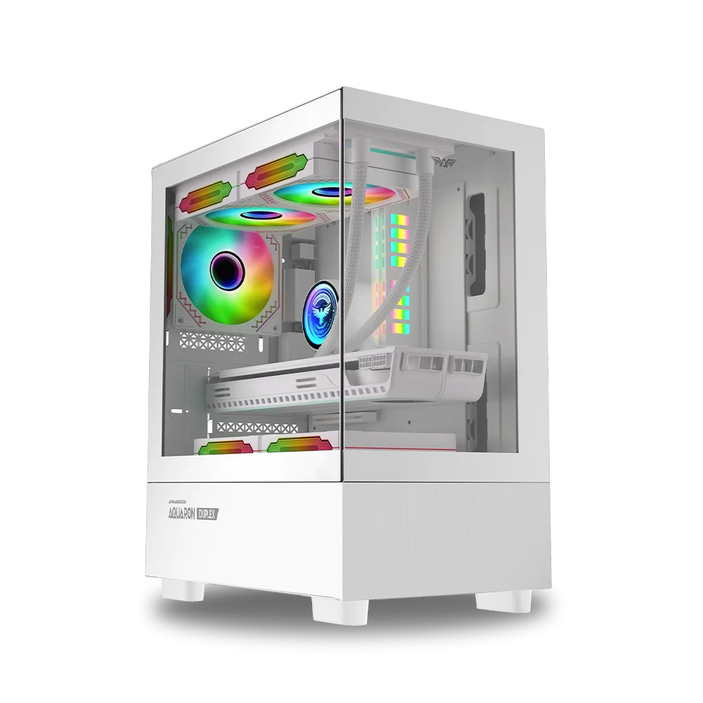 CASE ARMAGEDON AQUARON ONE / 3 VENTILADORES ARGB / VIDRIO TEMPLADO / WHITE