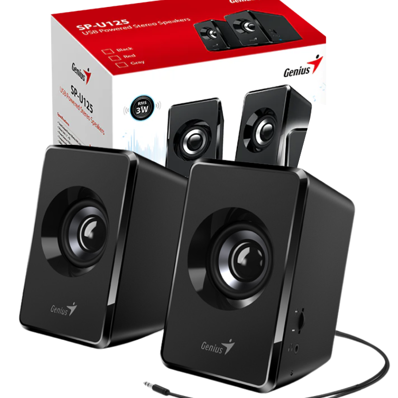 PARLANTES GENIUS ALAMBRICOS / USB / POTENCIA 3W RMS / SP-U125 / BLACK