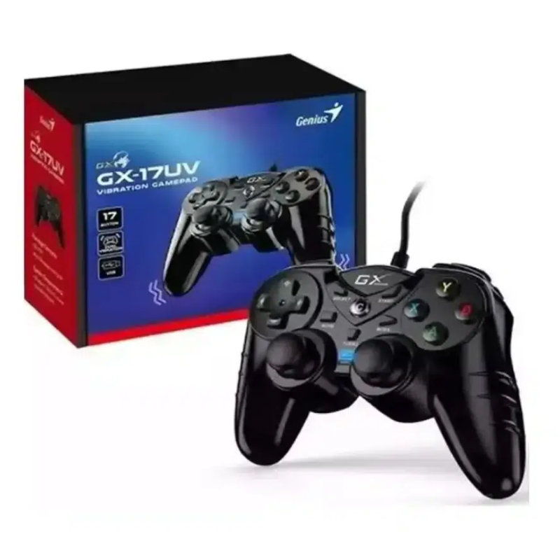 PALANCA DE JUEGOS GENIUS GX-17UV/ 2 MOTORES DE VIBRACIÓN EN PUÑOS / PC Y PS3 Y PS4/ 4 BOTONES