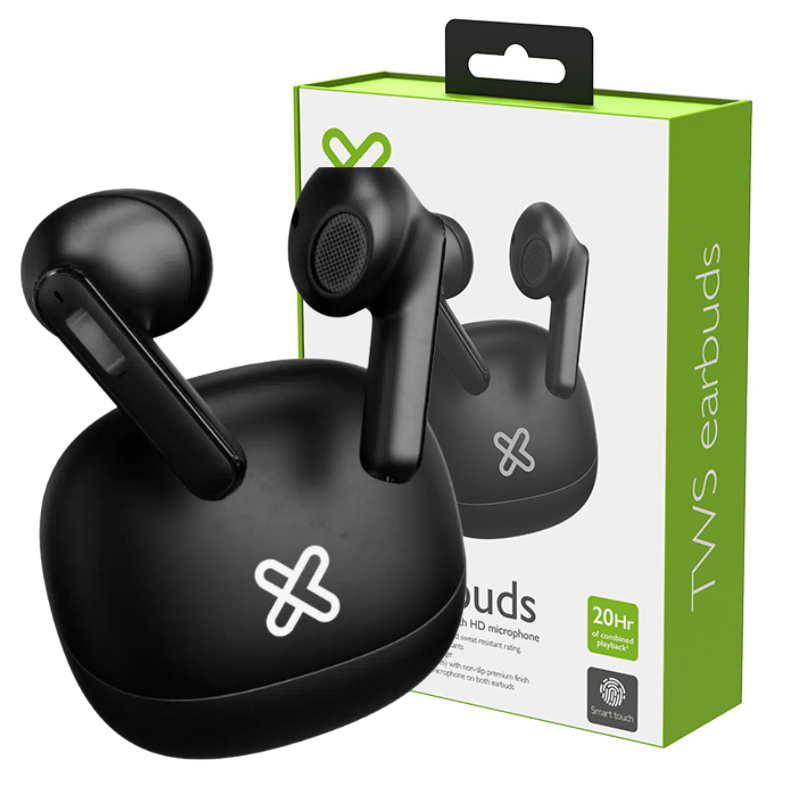 AUDIFONOS KLIP XTREME BLUETOOTH TUNEXBUDS / 20 HORAS DE BATERIA / KTE-007BK / BLACK