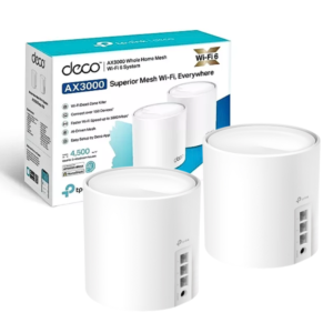 SISTEMA WIFI DECO MESH X50 – AX3000 DUAL BAND TP-LINK / 2 PACK – WIFI 6 / COBERTURA: 420M CUADRADOS / COMPATIBLE CON ALEXA – HOMESHIELD / WHITE