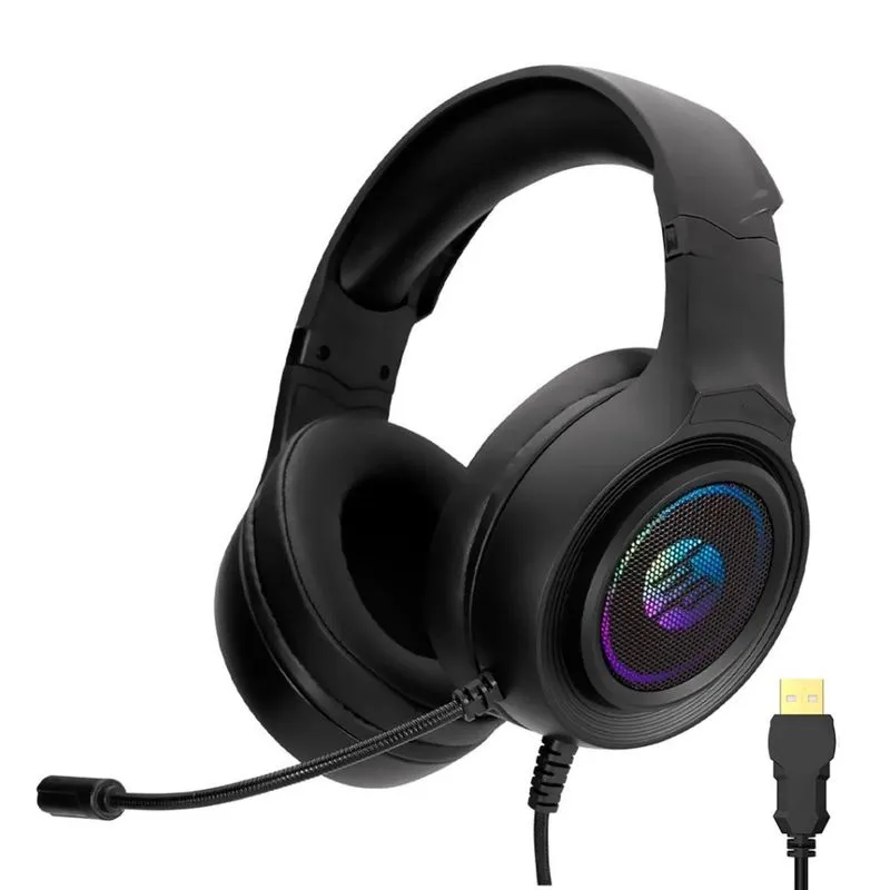AUDIFONOS ALAMBRICOS GAMER HP DHE-8008U / USB 2.0 / AUDIO 7.1 / MICROFONO / LED RGB / BLACK - Imagen 3