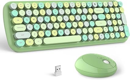 COMBO ALCATROZ TECLADO Y MOUSE / JELLYBEAN A3000 / TECLAS REDONDAS / RECEPTOR UNICO / GREEN