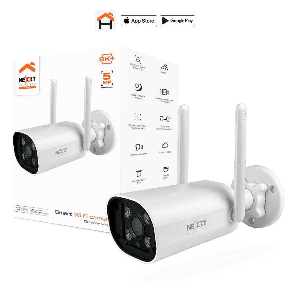 CAMARA DE SEGURIDAD NEXXT NHC-OF10 FIJA 25 -MP/ COMPATIBLE CON LOS AISTENTES DE VOZ/ WHITE