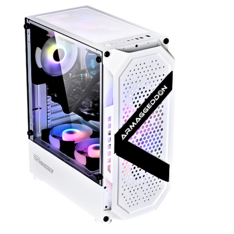 CASE ARMAGEDDON TRITRION PRO 200 / 4 VENTILADORES ARGB / VIDRIO TEMPLADO / WHITE