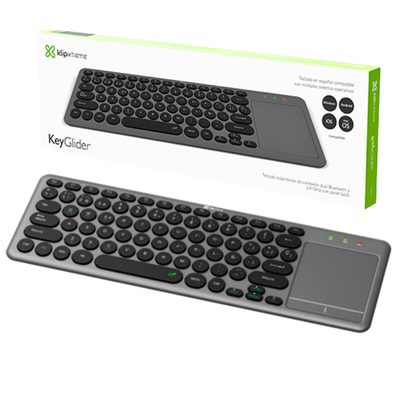 TECLADO KLIP XTREME DUAL WIFI +BT KEYGLIDER KCK-550S NEGRO TRACKPAD