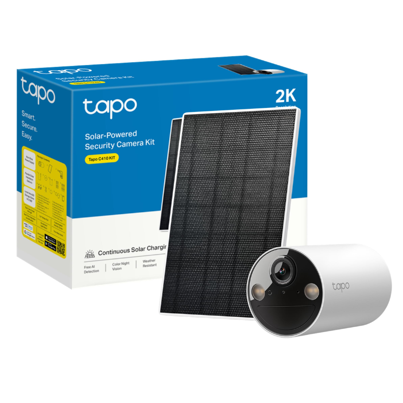 CAMARA VIGILANCIA TP-LINK TAPO C410 KIT +PANEL SOLAR 2K 3MP ALMACENAMIENTO HASTA 512GB