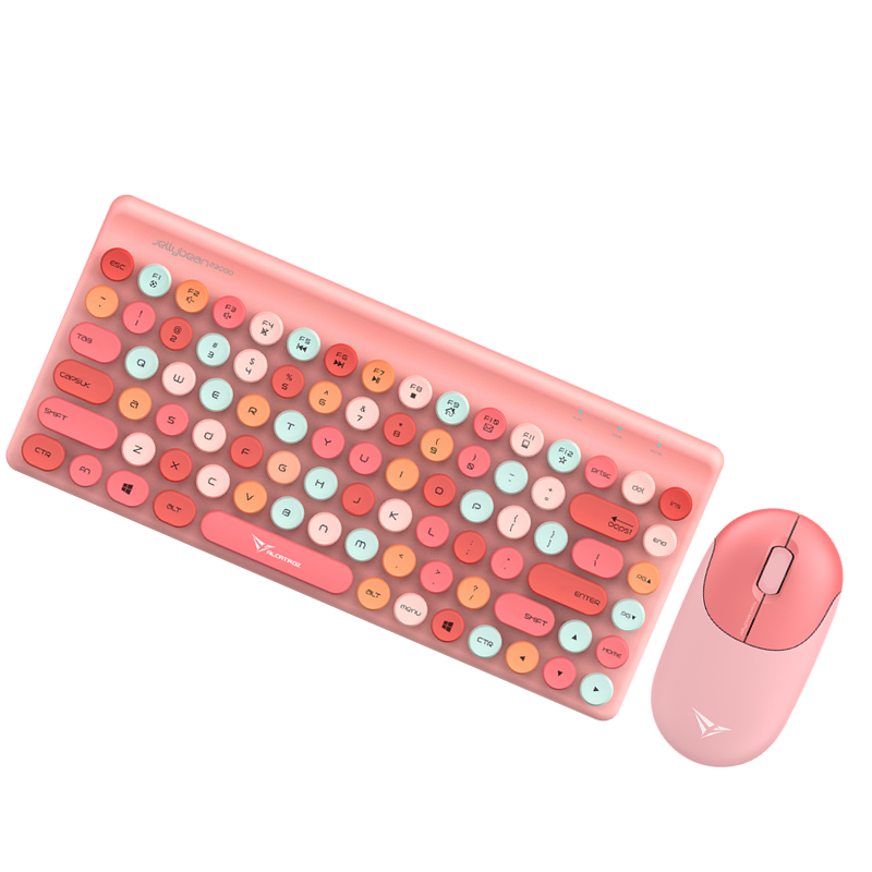 COMBO ALCATROZ TECLADO Y MOUSE / JELLYBEAN A3000 / TECLAS REDONDAS / RECEPTOR UNICO / PINK