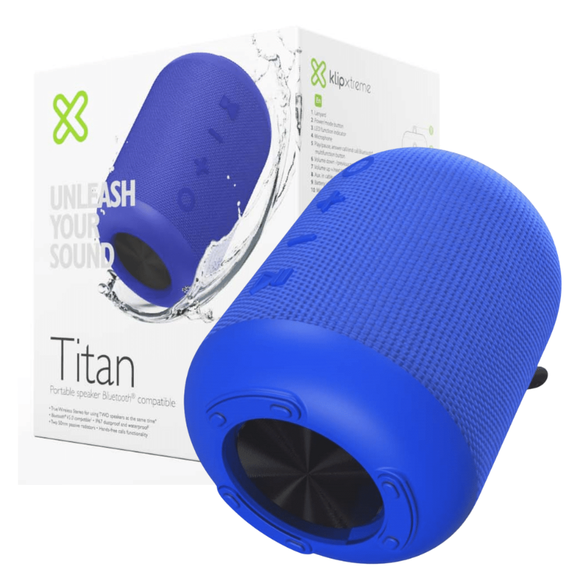 PARLANTE BLUETOOTH KLIP XTREME TITAN / KBS-200BL / 17 HORAS / 12W / AZUL
