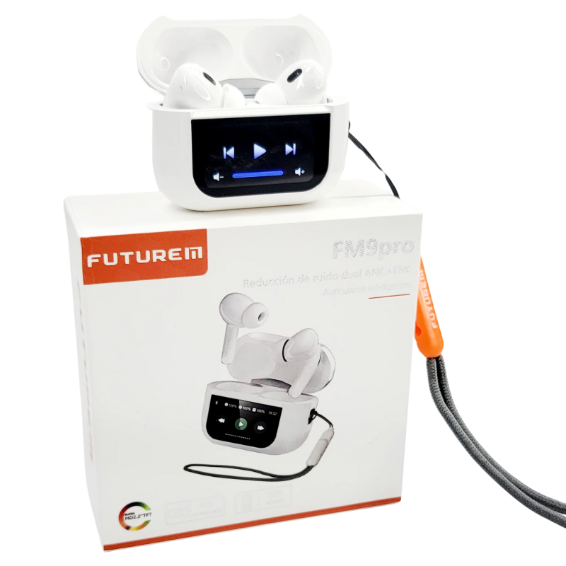 AUDIFONOS INALAMBRICOS FUTURE FM9pro / BLUETOOTH / PANTALLA TACTIL / WHITE