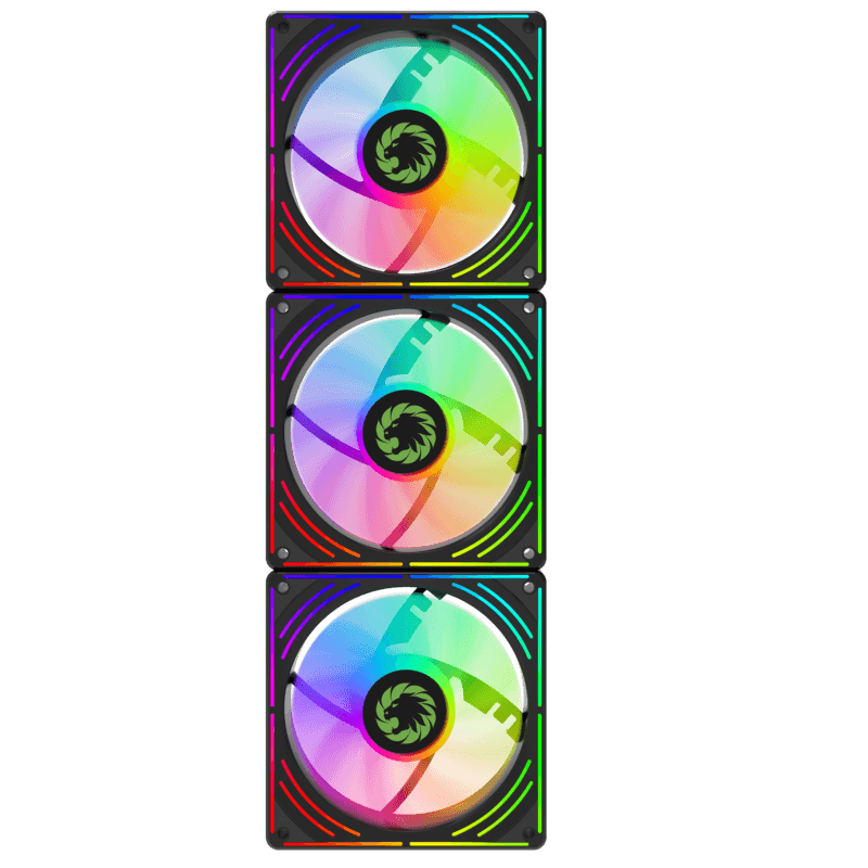 KIT 3 VENTILADORES GAMEMAX RA300 / ARGB / 12CM FAN / BLACK - Imagen 5