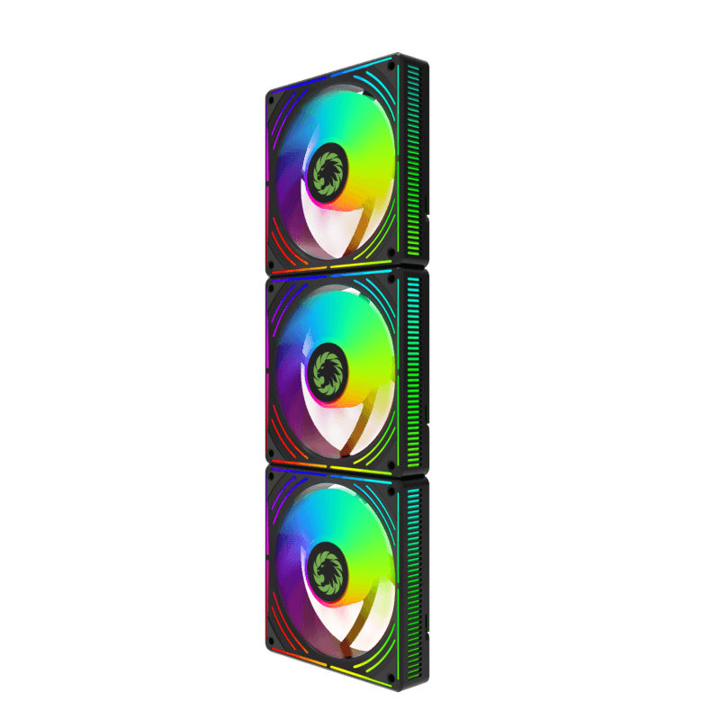 KIT 3 VENTILADORES GAMEMAX RA300 / ARGB / 12CM FAN / BLACK - Imagen 6