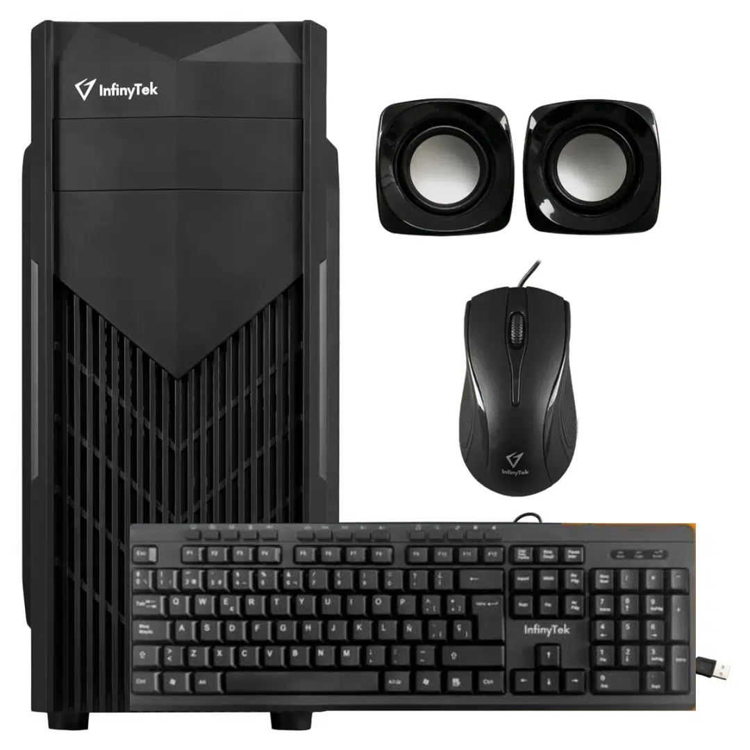 COMBO CASE CPU INFINITK 5200 / COMBO ATX850W TECLADO MOUSE Y PARLANTE / BLACK