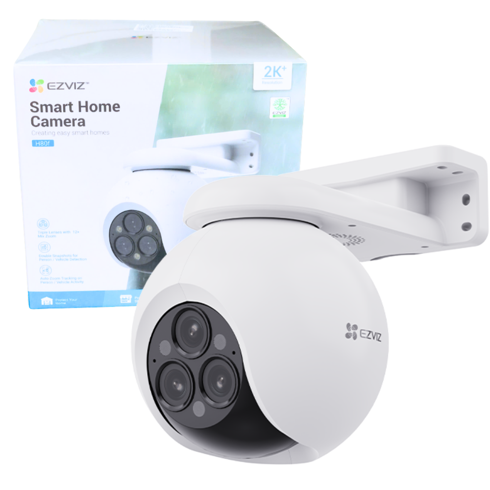 CAMARA DE SEGURIDAD EZVIZ H80F /TRIPLE LENTE/ ZOOM12X% 2K/HASTA512GB
