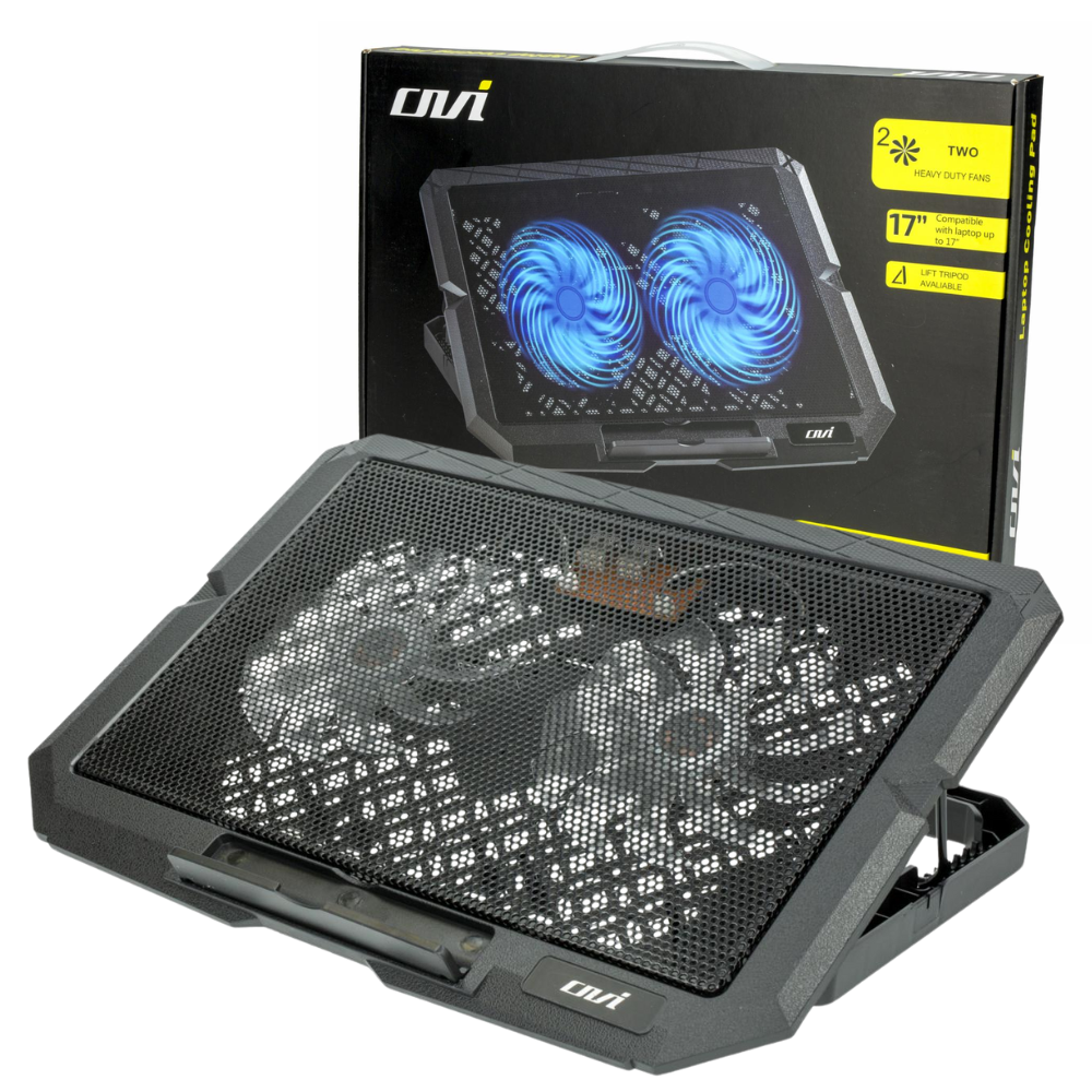 BASE DE ENFRIAMIENTO LAPTOP OVI FN02 /2 VENTILADORES 4 NIVELES /HASTA 17 INCH