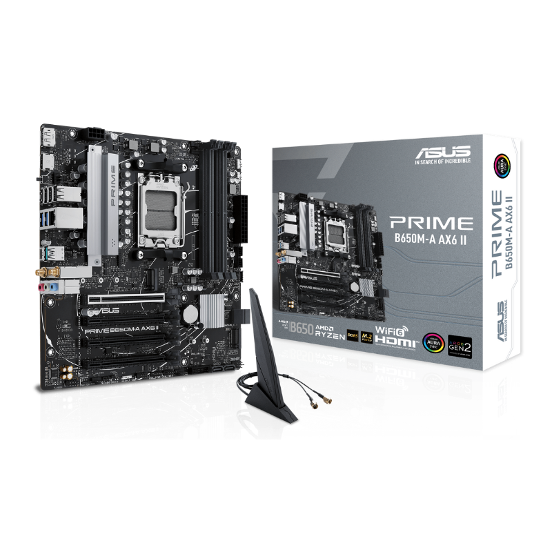 PLACA MADRE ASUS PRIME B650M-A AX6 II AM5 RYZEN WIFI 6 DDR5 PCIE 5.0 90MB1J90-M0EAY0 PLACA MADRE