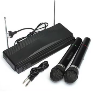 MICROFONOS KARAOKE INALAMBRICOS / WM-306 / BASE / 2 MICROFONOS / BLACK