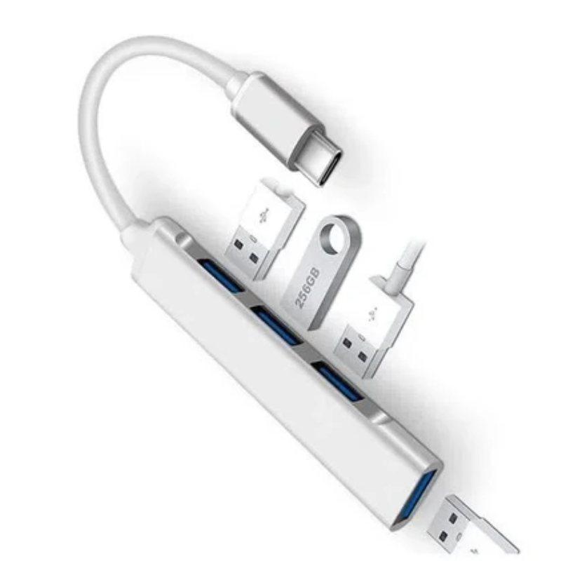 HUB TIPO C A 4 PUERTOS USB 3.0 / C-809 / GENERICO - Imagen 2