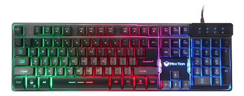 TECLADO ALAMBRICO GAMER MEETION K9300 SEMIMECANICO BASE METALICA RETROILUMINADO RGB BLACK - CABLE - Imagen 2