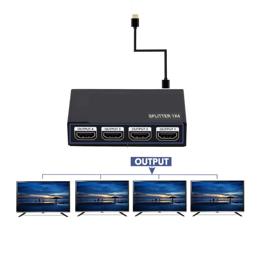 SPLITER HDMI 1 A 4 HDMI AOWEIXUN 1080P 1.4 HDTV CON ALIMENTACION - Imagen 2