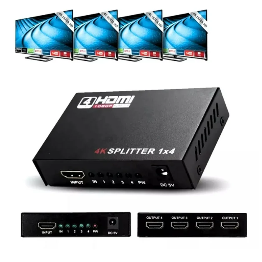SPLITER HDMI 1 A 4 HDMI AOWEIXUN 1080P 1.4 HDTV CON ALIMENTACION - Imagen 4