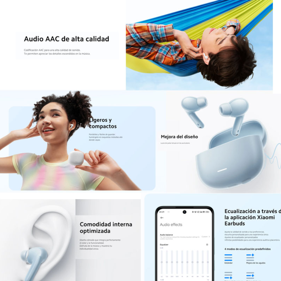 AUDIFONOS XIAOMI REDMI BUDS 6 LITE AZUL MODELO M2349E1 - Imagen 4