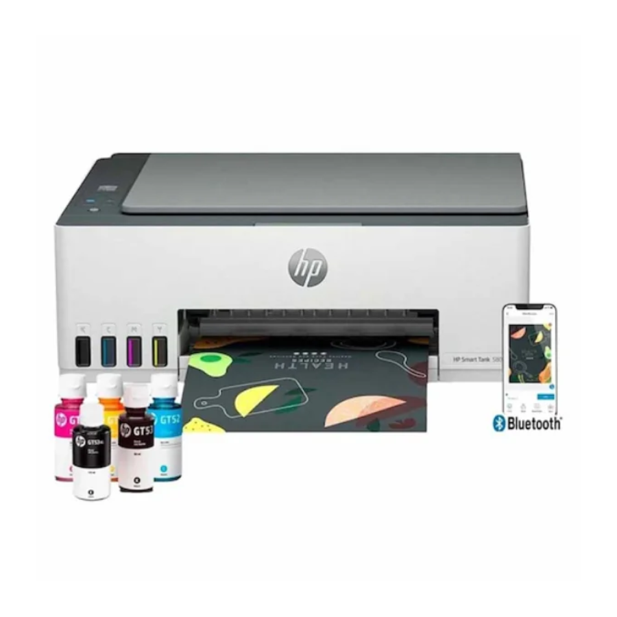 IMPRESORA HP 580 SMART TANK MFP CON SISTEMA DE TINTA CONTINUA MULTIFUNCION IMPRESION/ COPIA / SCANER/ WIFI 12PPM/5PPMC PANT 1.2 PUL BLANCA - Imagen 4