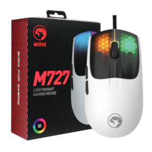 MOUSE GAMING ALAMBRICO MARVO / M727 / ULTRALIGERO / RGB / 6 BOTONES / BLANCO