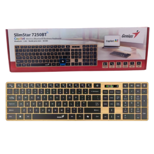 TECLADO GENIUS SLIMSTAR 7250BT / WIFI + BLUETTOTH /2 AAA/MADERA
