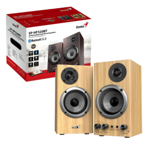 PARLANTE GENIUS / SP – HF520BT 2.0 COLOR MADERA / BT 5.3 / RMS 20W / SONIDO ENVOLVENTE 3D / FUENTE 120 – 24