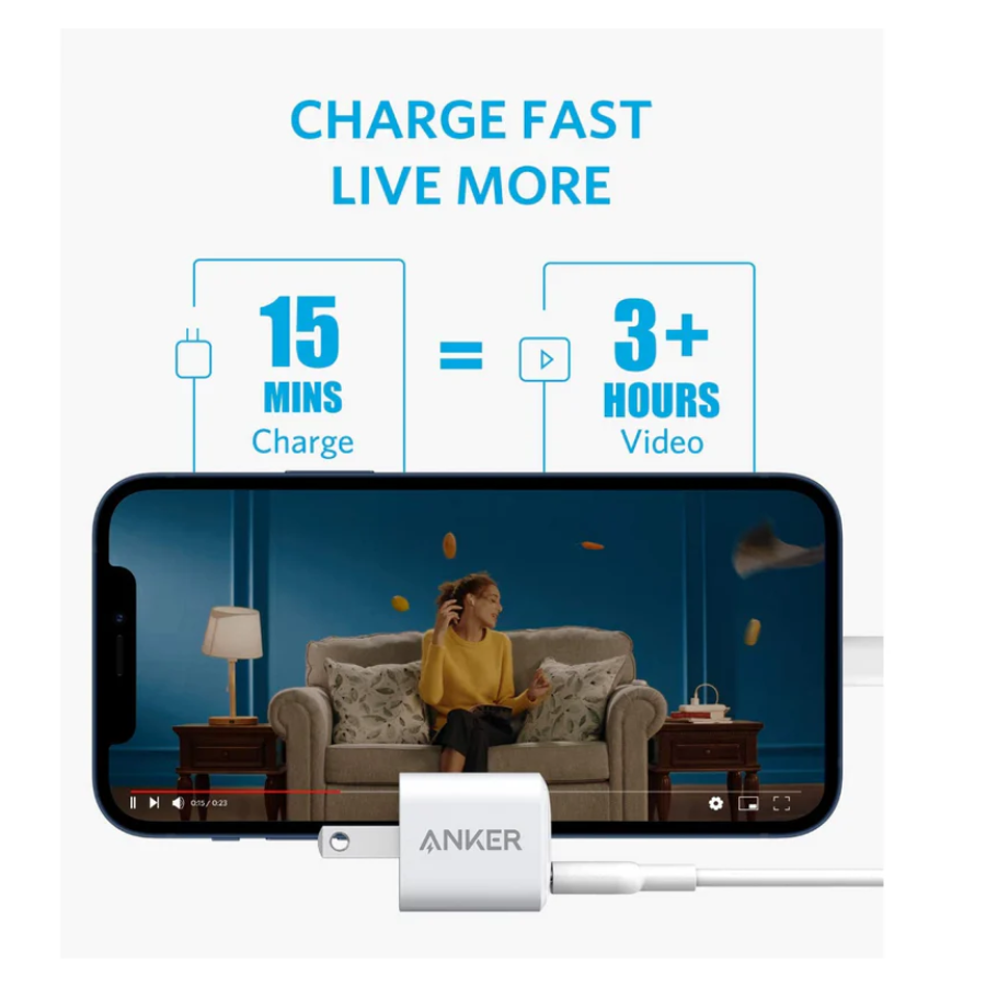 ADAPTADOR DE CARGA ANKER NANO PRO /20W USB-C /CARGA RAPIDA /WHITE - Imagen 5