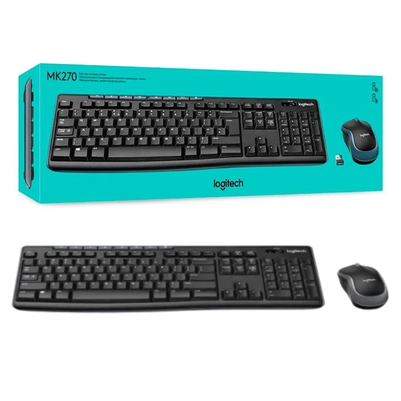 KIT TECLADO Y MOUSE LOGITECH MK270 WIRELESS /ESPAÑOL PILA AA