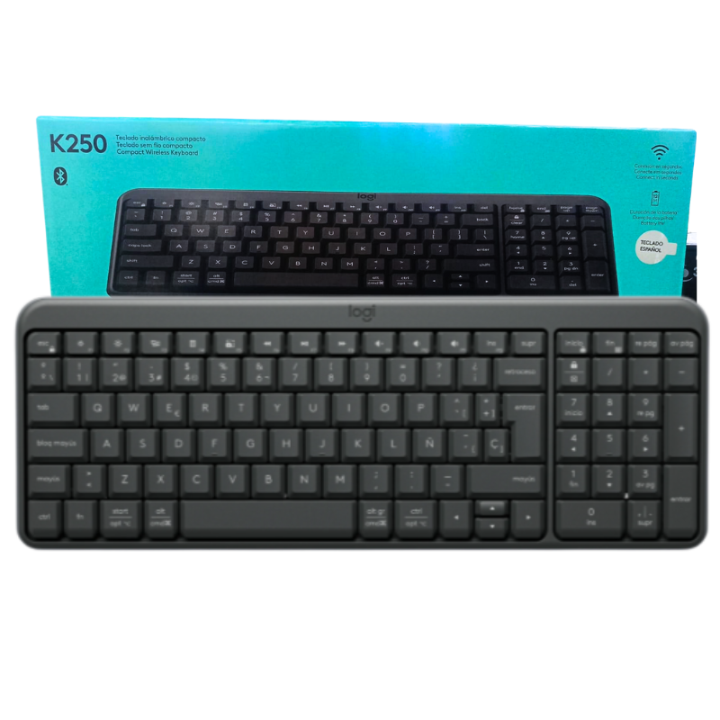 TECLADO LOGITECH K250 COMPACT BLUETOOTH BLACK / PILA AA