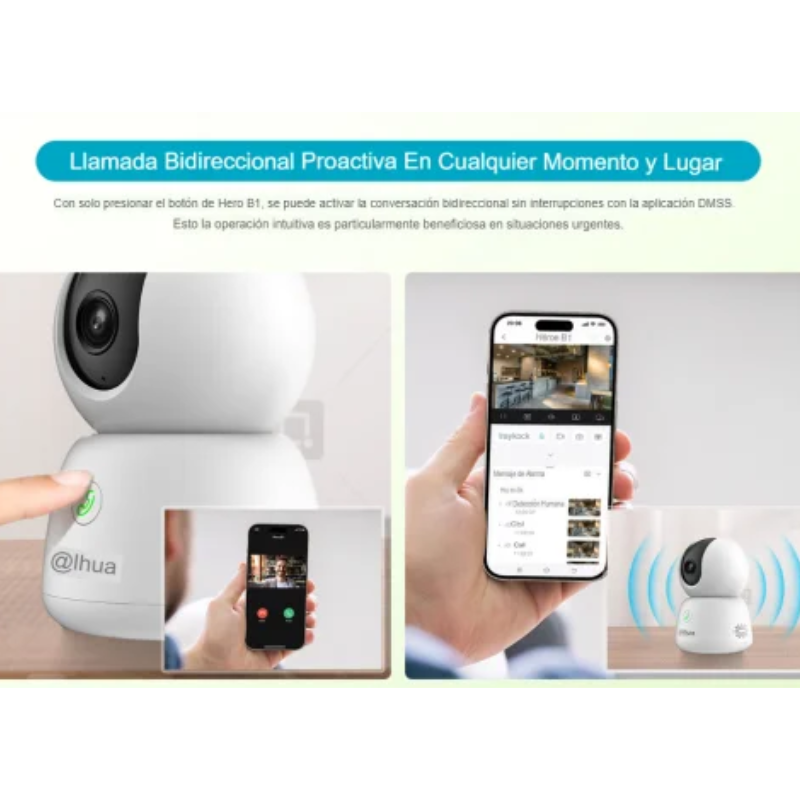 CAMARA DE SEGURIDAD DAHUA HERO B1 INTERIOR GIRATORIO 360 RESOLUCION 2K 3MP / WIFI /RED /WIFI 6 - Imagen 7