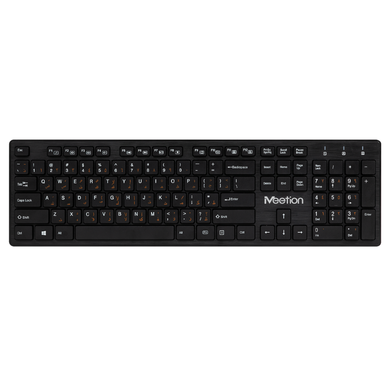 TECLADO MEETION WK841 WIRELESS ESPAÑOL BLACK / TECLAS CHOCOLATE - Imagen 2
