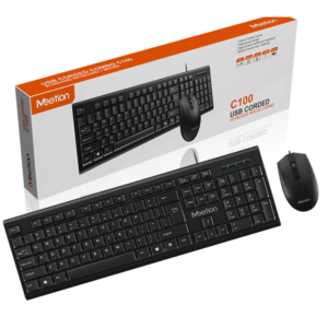 KIT TECLADO Y MOUSE MEETION C100 ALAMBRICO USB 1.5M BLACK