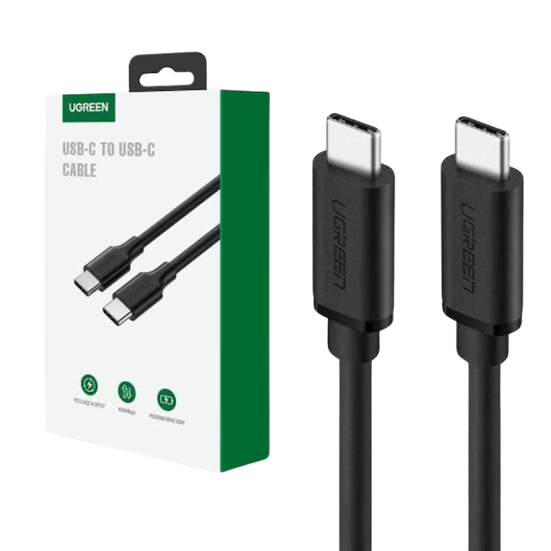CABLE TIPO-C UGREEN / US286 / USB-C 2.0 M-M / 2M / BLACK