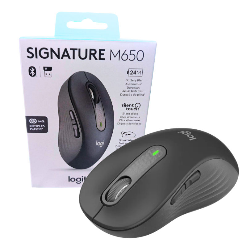 MOUSE LOGITECH SIGNATURE M650 SILENT TOUCH BLUETOOTH + WIFI PILA AA